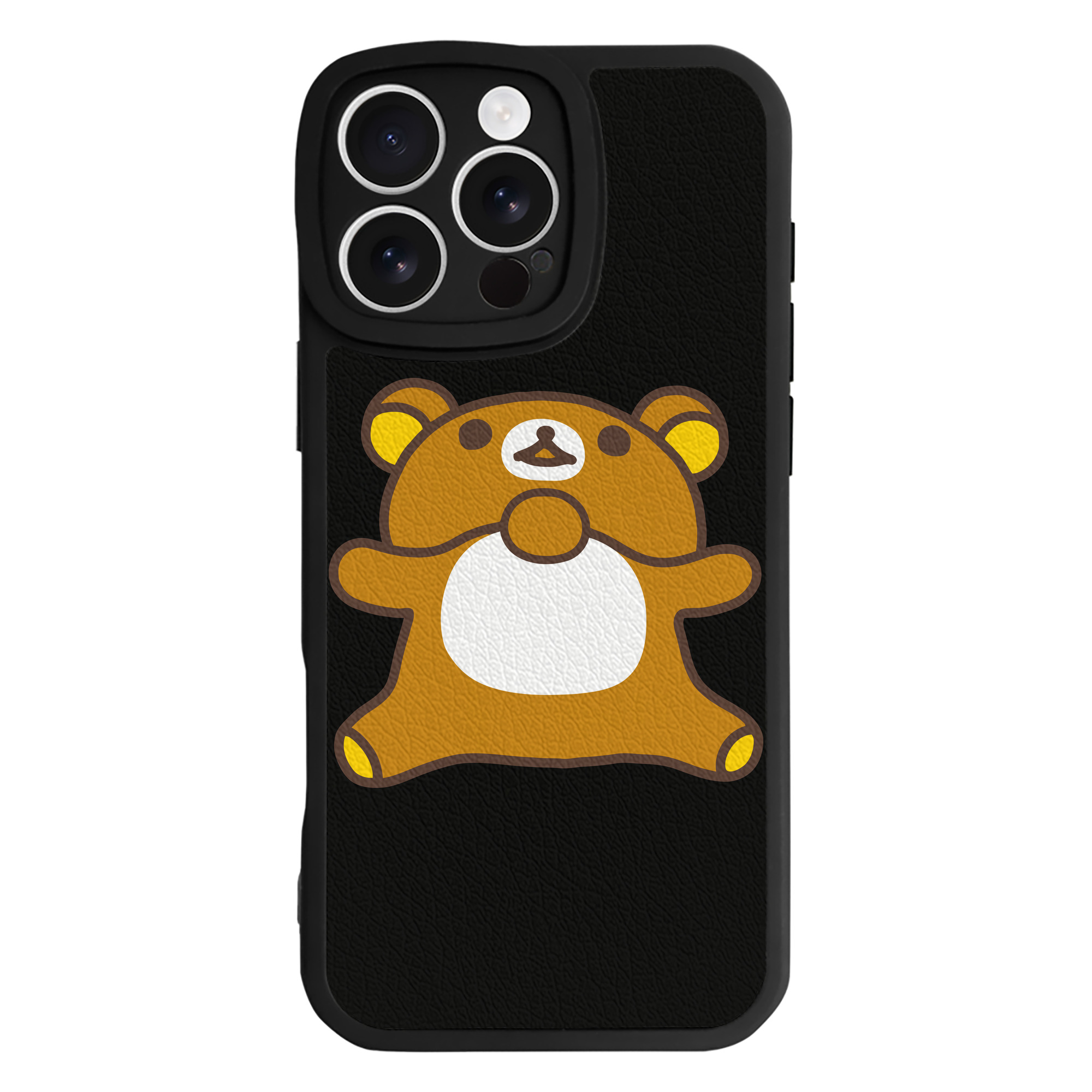 （画像用） リラックマ リラックマ キイロイトリ Rilakkuma Korilakkuma Kiiroitori 【iPhone 16シリーズ対応】シリコンスマホケース（レザー調） 材質：シリコン